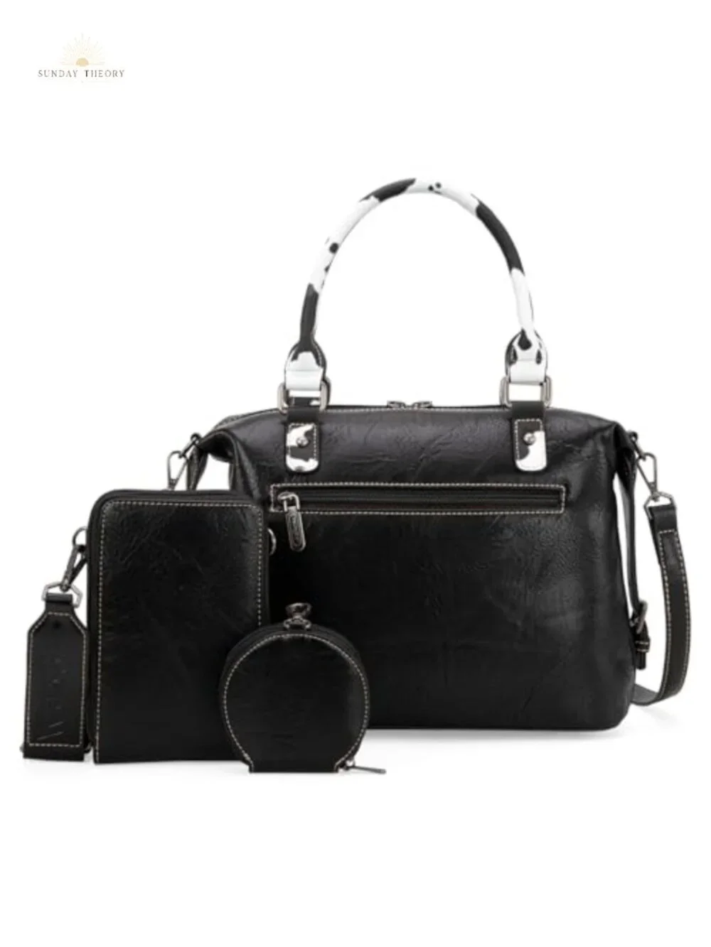 Wrangler Doctor Bag 3Pc Set Leather Satchel Purse w/ Detachable Strap